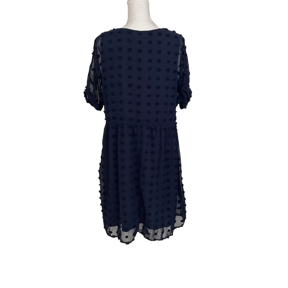 Kirundo NWT Swiss Dot Babydoll V Neck Mini Dress - Picture 5 of 7
